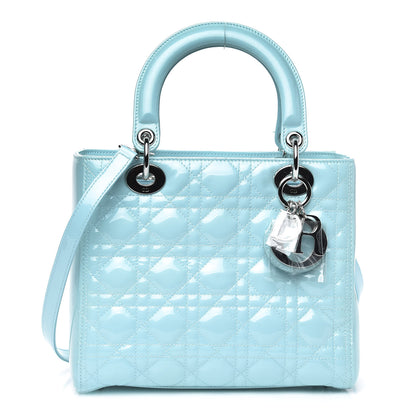 Christian Dior Patent Cannage Medium Lady Dior Light Blue 1 of 12