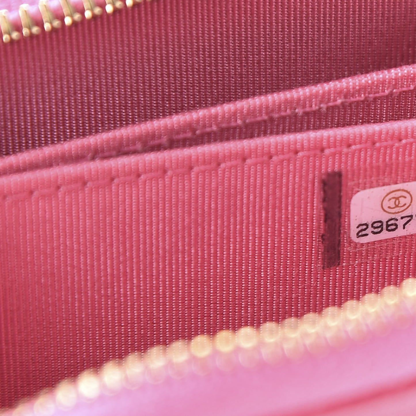 Caviar Quilted Zip Coin Purse Pink