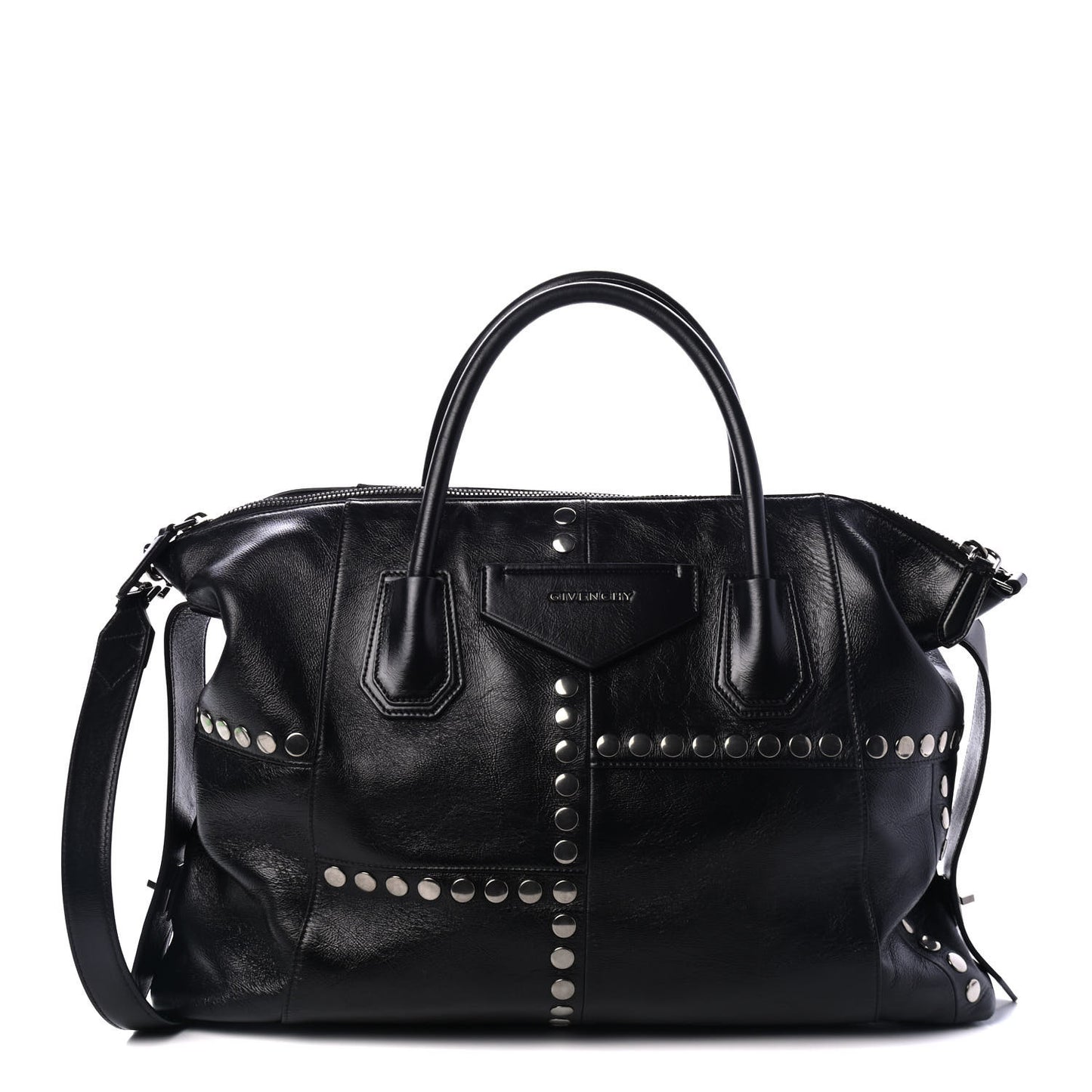 Smooth Calfskin Medium Studded Soft Antigona Black