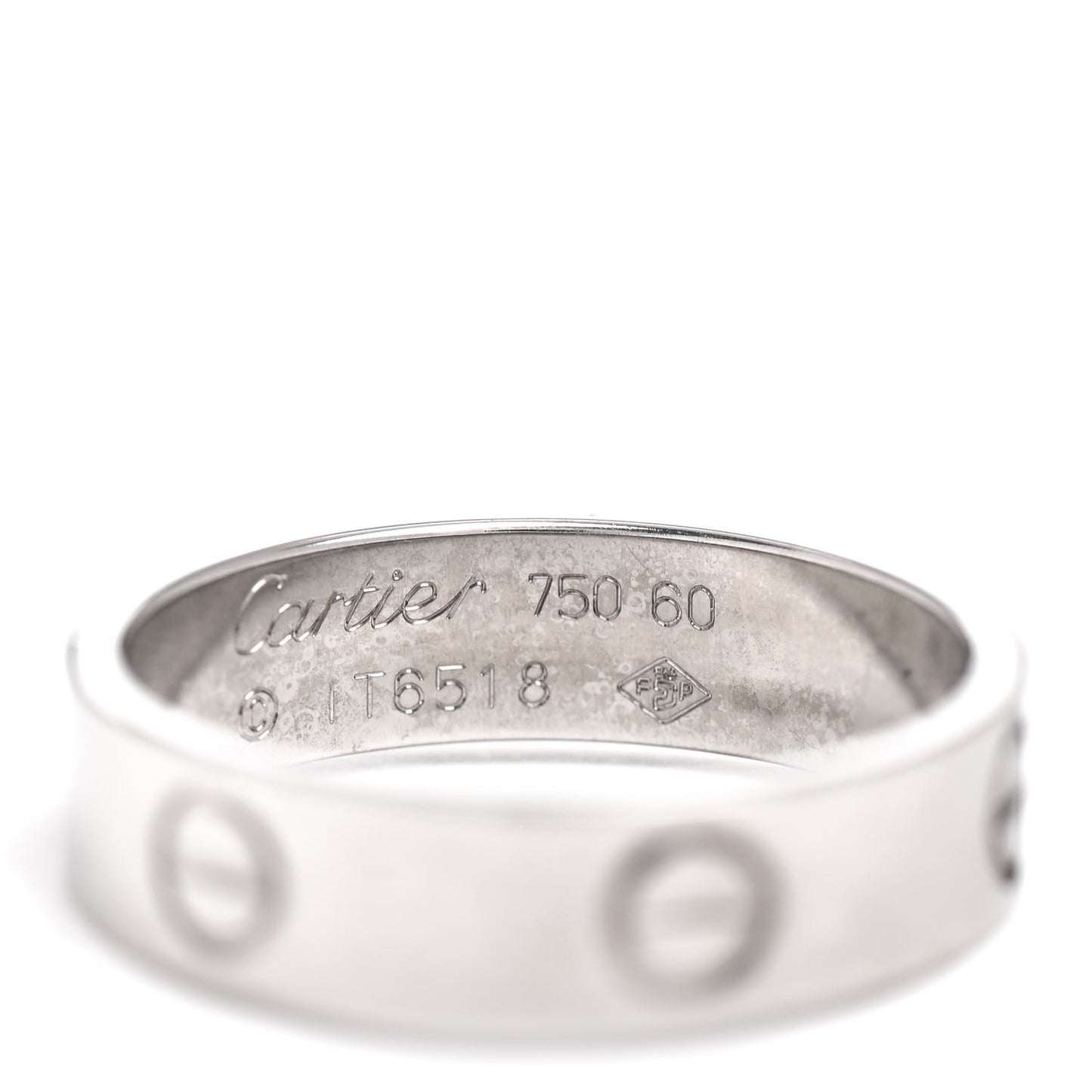 18K White Gold 5.5mm LOVE Ring 60 9