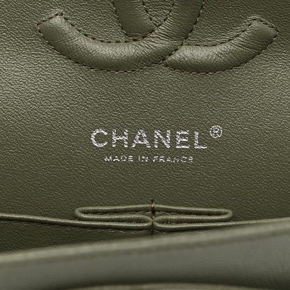 Chanel Caviar Chevron Quilted Medium Double Flap  Green 6 of 10