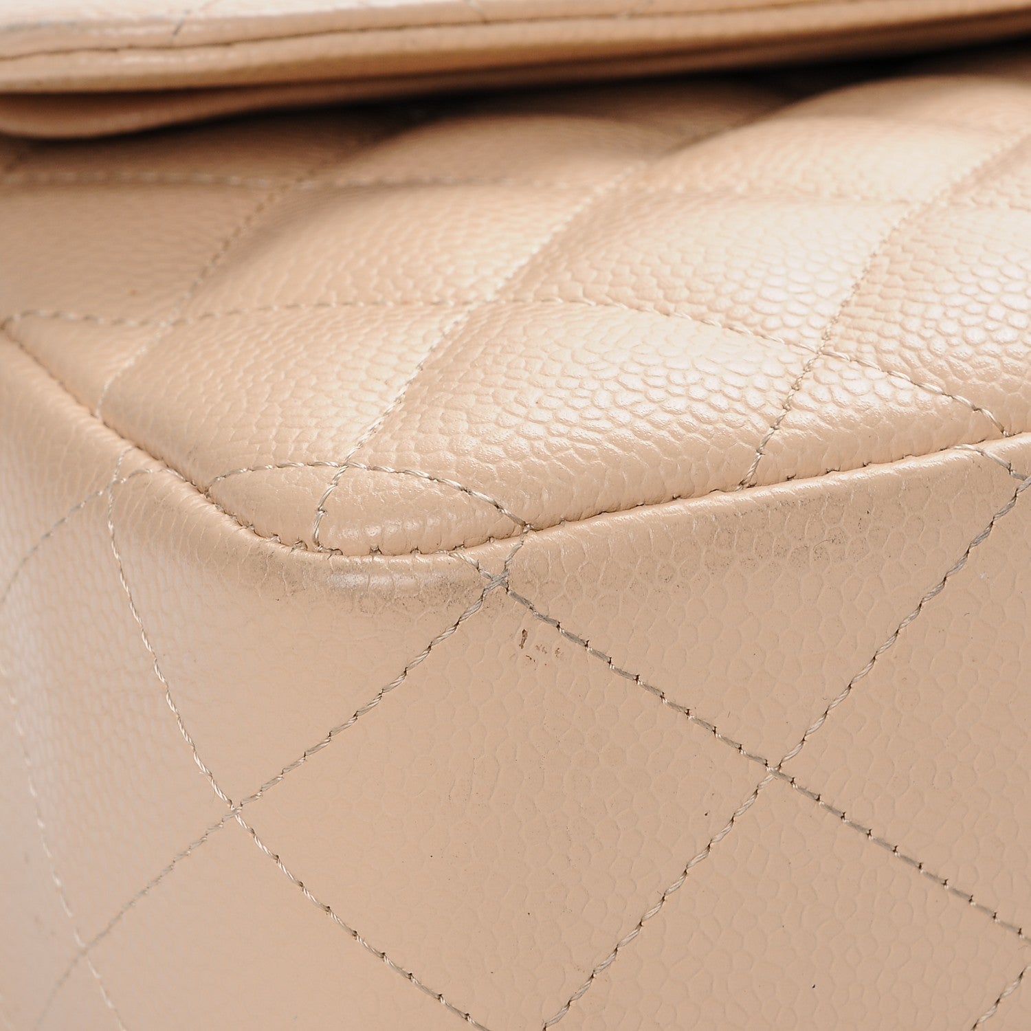 Chanel Caviar Quilted Jumbo Double Flap Beige Clair 9 of 10