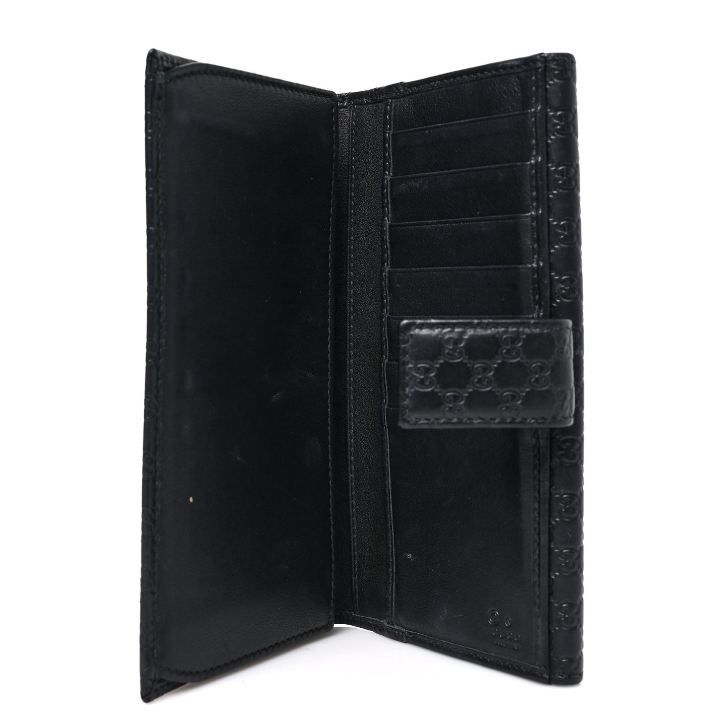 Microguccissima Continental Flap Wallet Black