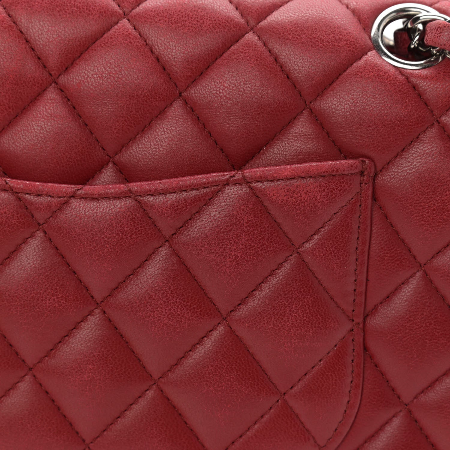 Chanel Lambskin Quilted Medium Double Flap Red 19 of 21