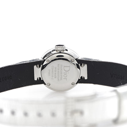 Christian Dior Stainless Steel Calfskin Diamond Bezel 19mm La D De Dior Quartz Watch Black 5 of 9