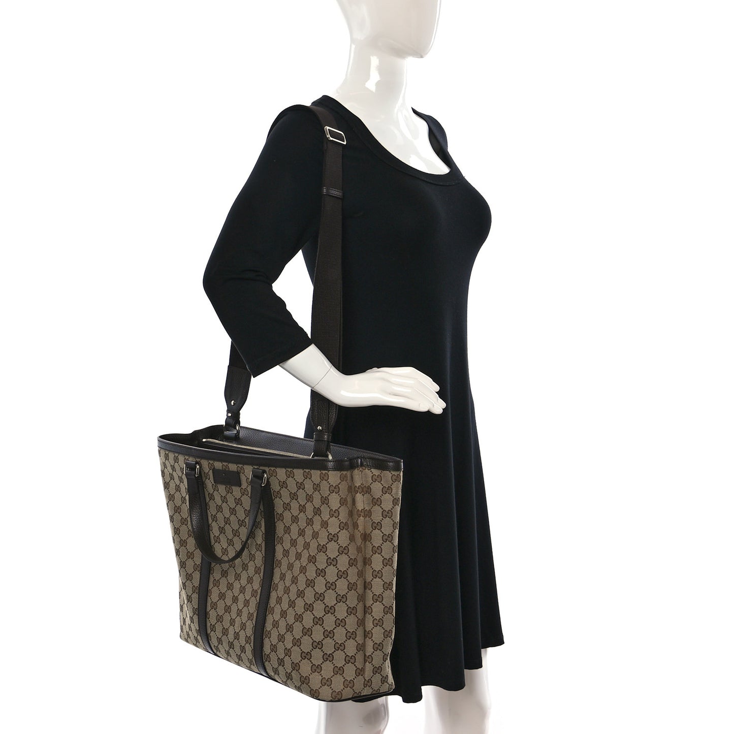 GG Monogram Large Joy Tote Bag Dark Brown