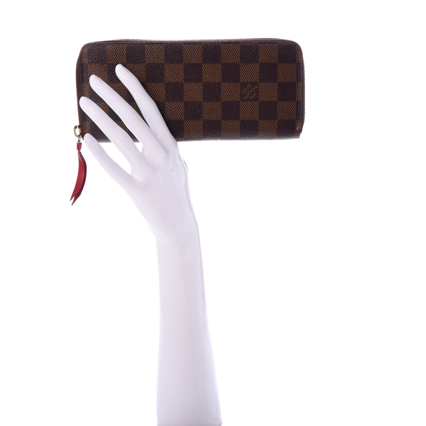 Damier Ebene Clemence Wallet Cherry