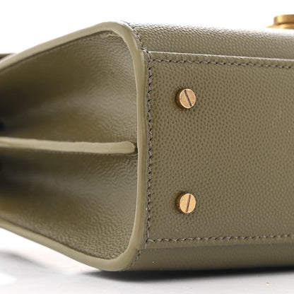 Saint Laurent Grain de Poudre Mini Classic Monogram Cassandra Top Handle Olive 10 of 11