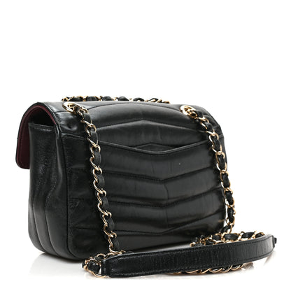 Chanel Shiny Lambskin Quilted Small Chevron Miroir Black 3 of 9