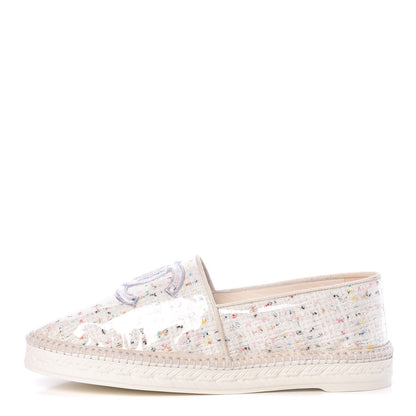Chanel PVC Tweed CC Espadrilles 40 White Multicolor 1 of 8