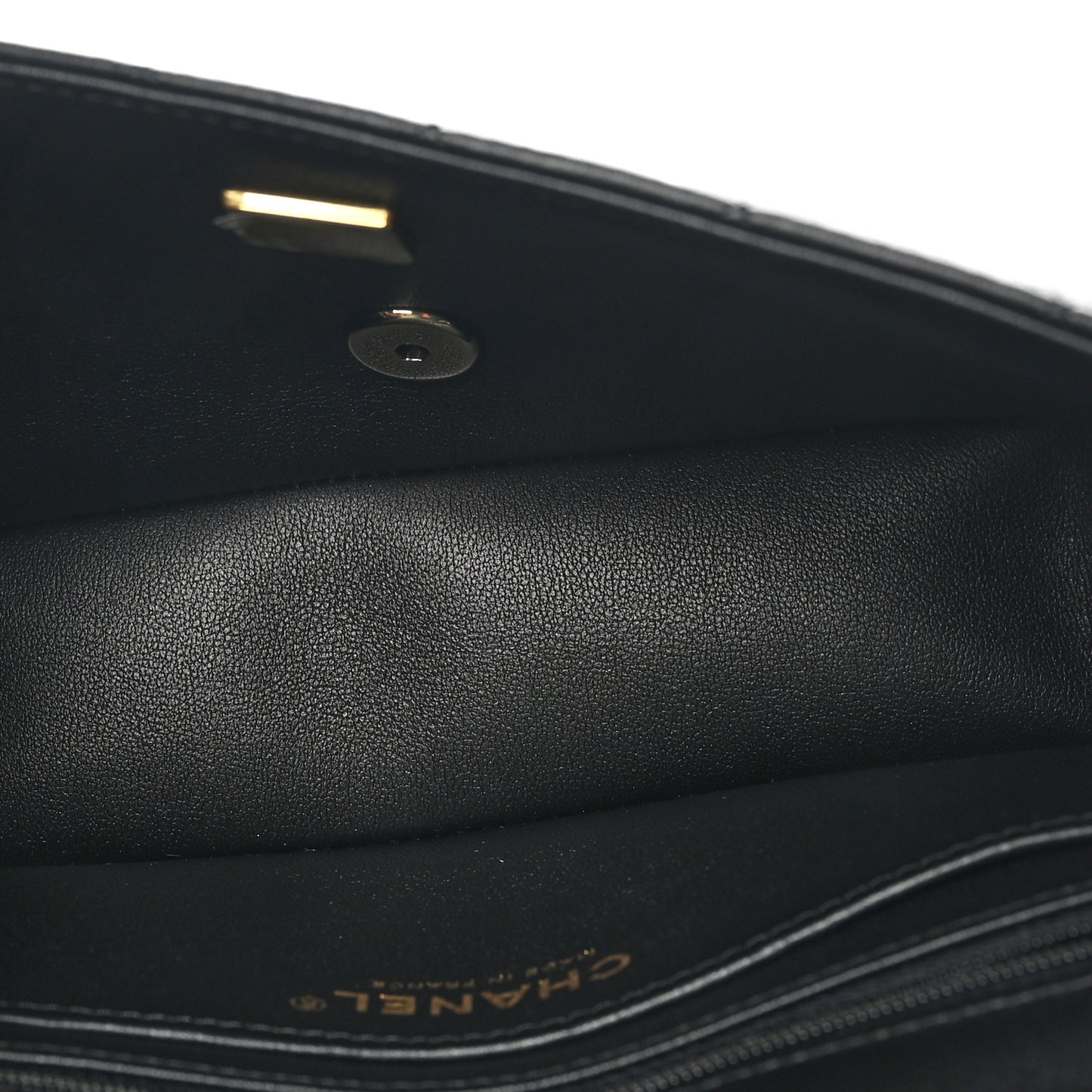 Lambskin Quilted Mini Rectangular Flap Black