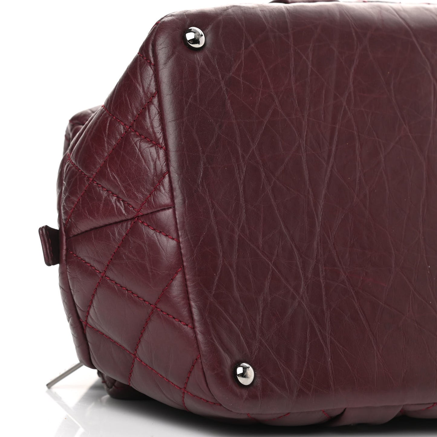 Distressed Lambskin Vintage Ligne Lady Braid Tote Brown