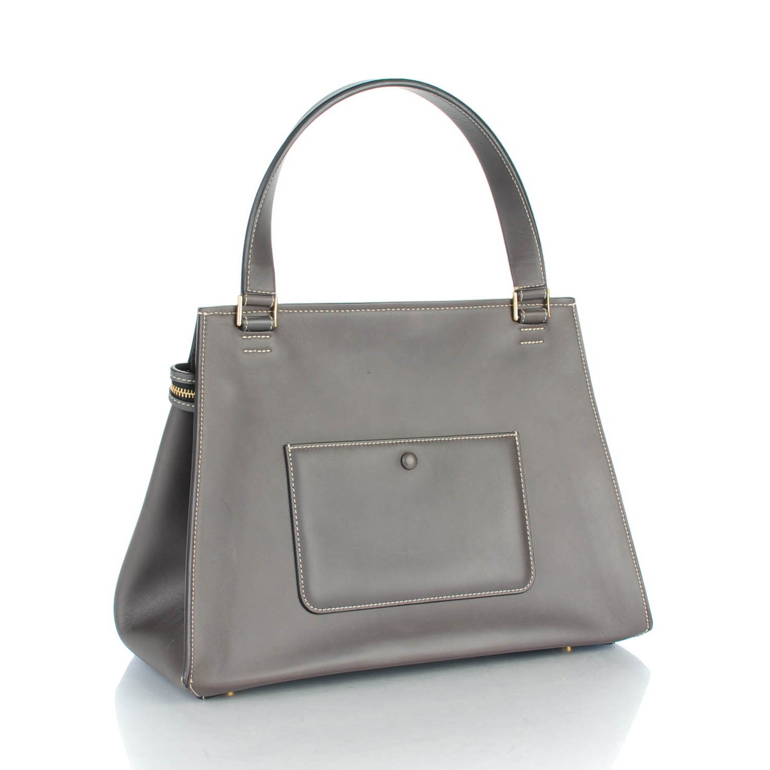Celine Smooth Calfskin Medium Edge Shoulder Bag Grey 3 of 8