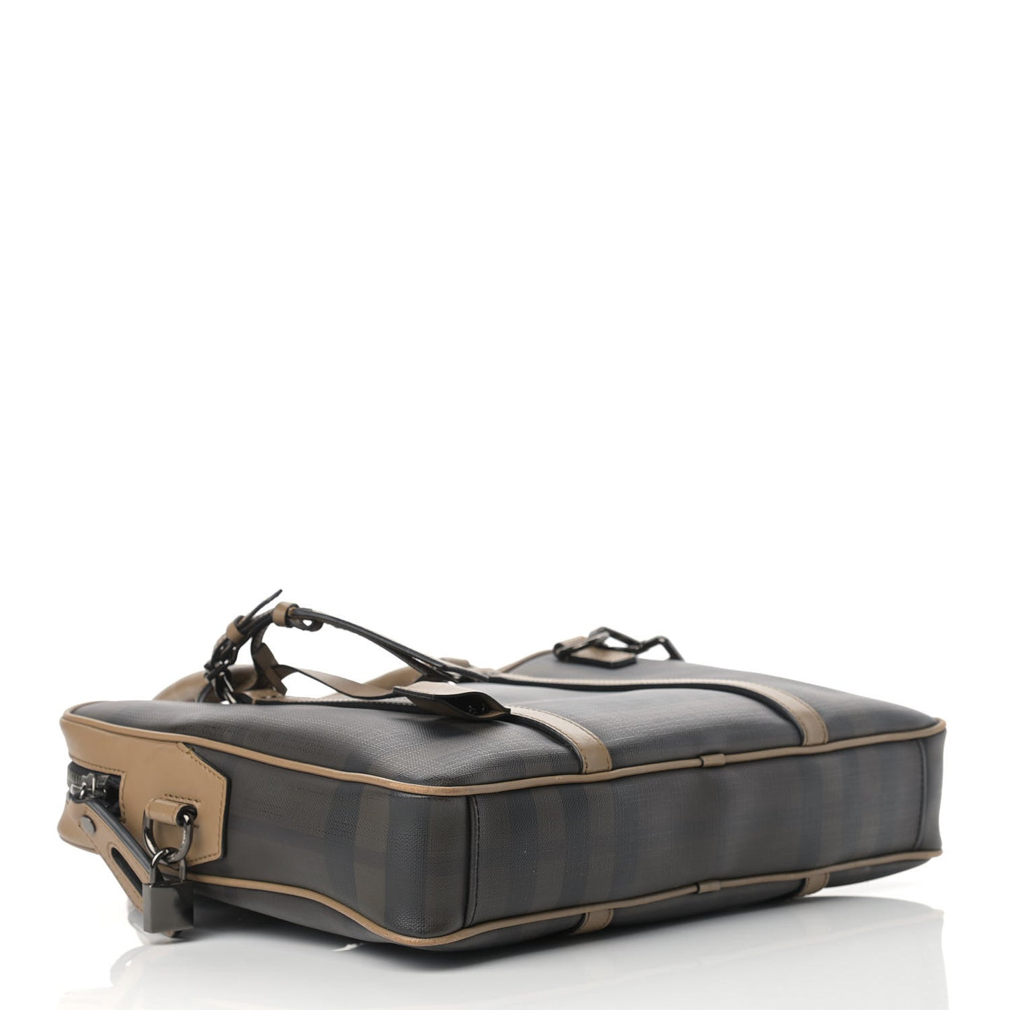London Smoked Check Large Briefcase Brown
