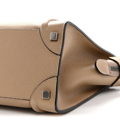 Celine Drummed Calfskin Micro Luggage Dune 10 of 12