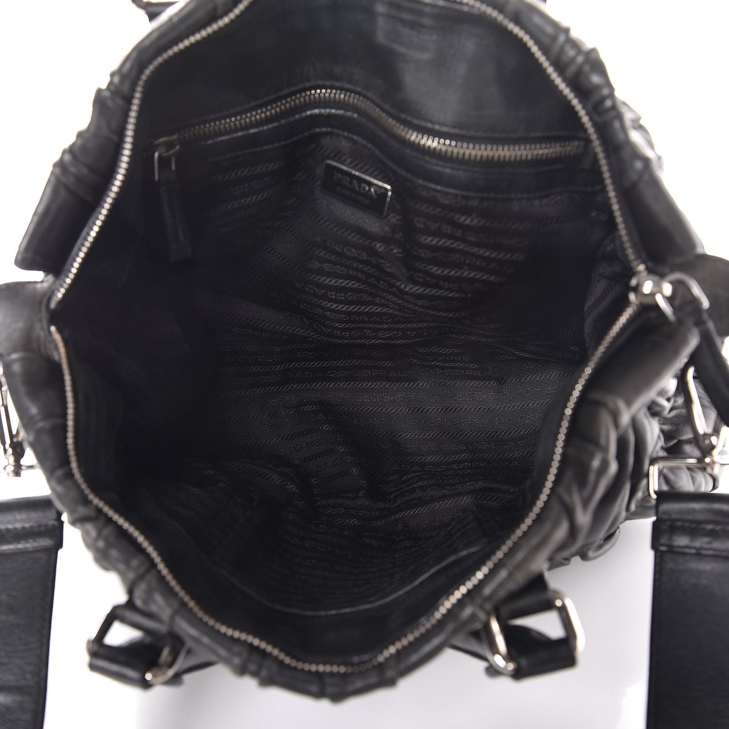 Nappa Gaufre Shopping Satchel Black