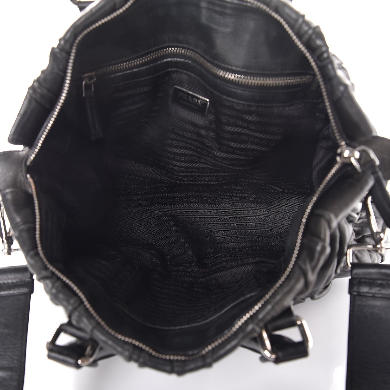 Prada Nappa Gaufre Shopping Satchel Black 5 of 20