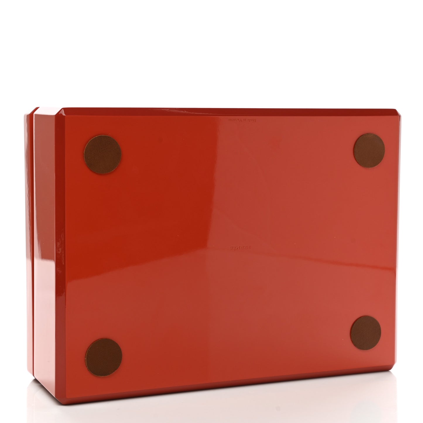Lacquered Wood Facettes H en Dedale Jewelry Box Orange Sanguine