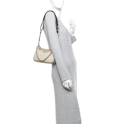 Gucci GG Supreme Monogram Textured Dollar Calfskin Web Small Ophidia GG Handbag Beige Mystic White Oatmeal 2 of 12