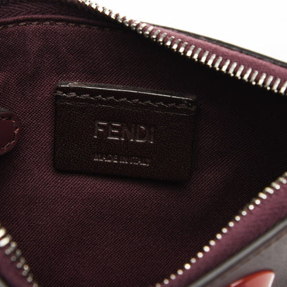 Fendi Vitello Liberty Studded Coin Pouch Key Case Bordeaux Multicolor 6 of 7