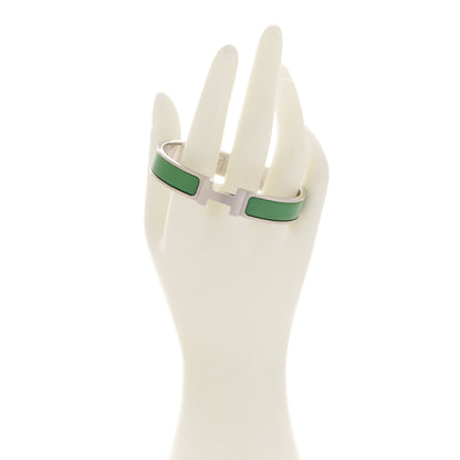 Hermes Enamel Narrow Clic Clac H Bracelet PM Vert Bengale 2 of 5