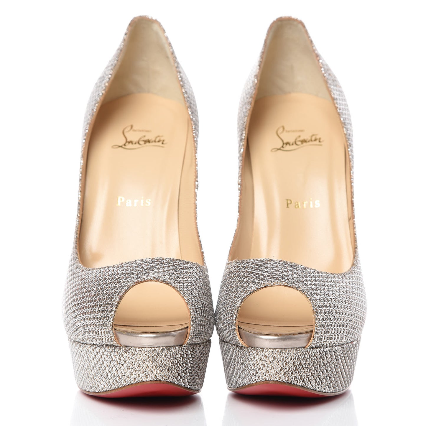 Glitter Diams Fetish Peep 140 Pumps 41 Colombe