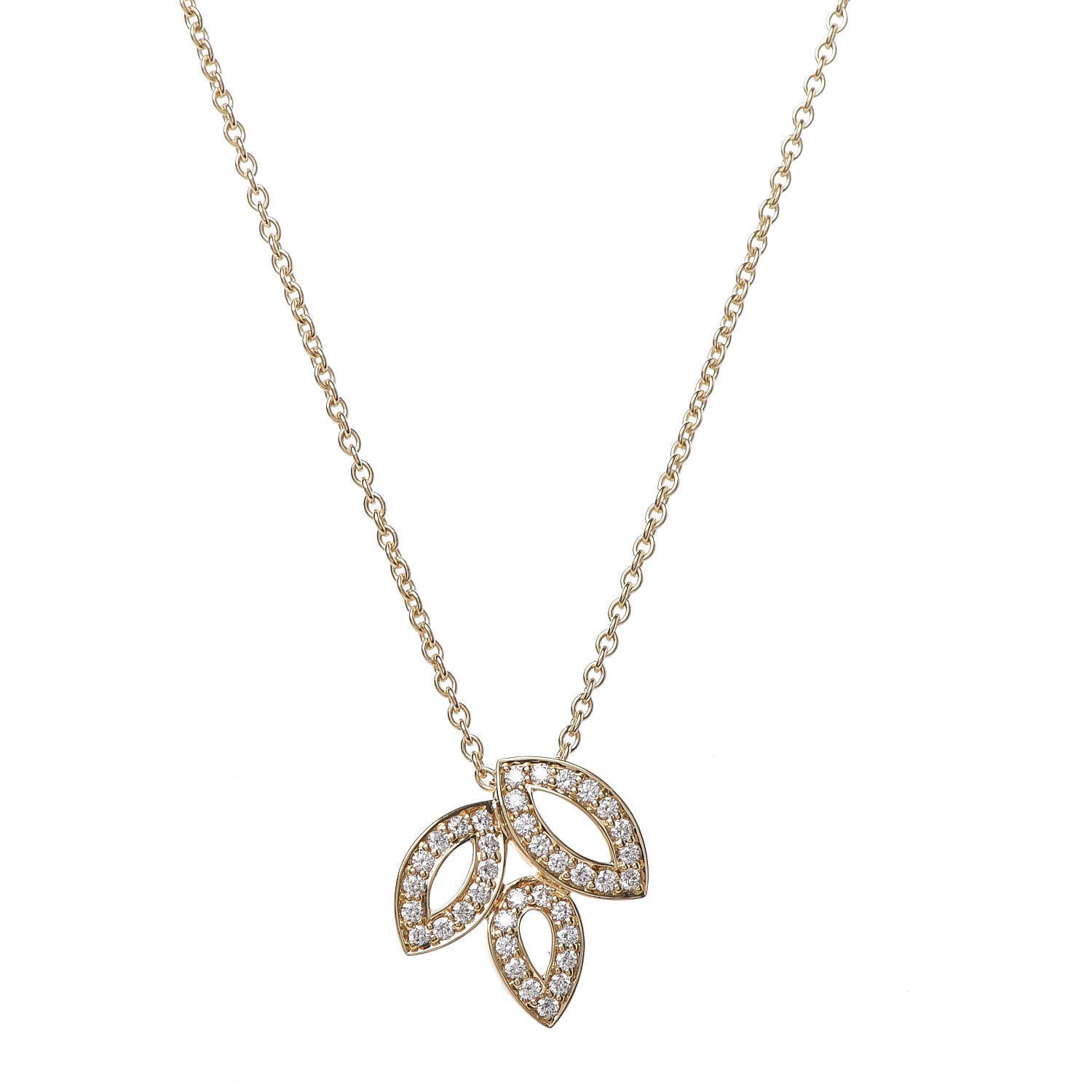 Harry Winston 18K Yellow Gold Diamond Small Lily Cluster Pendant Necklace 4 of 7