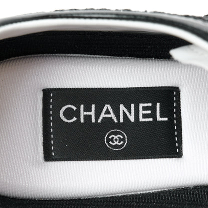 Chanel Tweed Suede Shiny Calfskin CC Sneakers 41 Black 8 of 10
