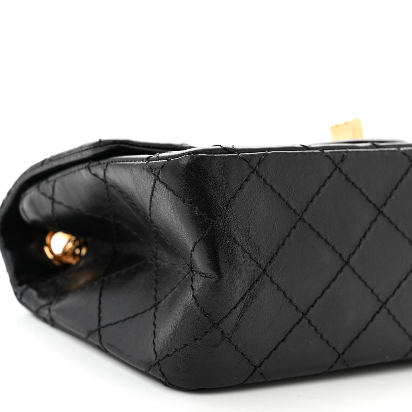 Aged Calfskin Quilted 2.55 Reissue Mini Flap Black