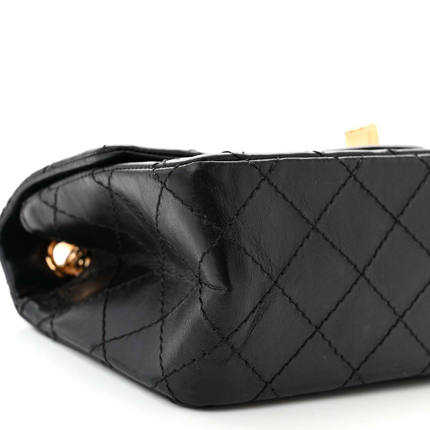 Chanel Aged Calfskin Quilted 2.55 Reissue Mini Flap Black 9 of 10