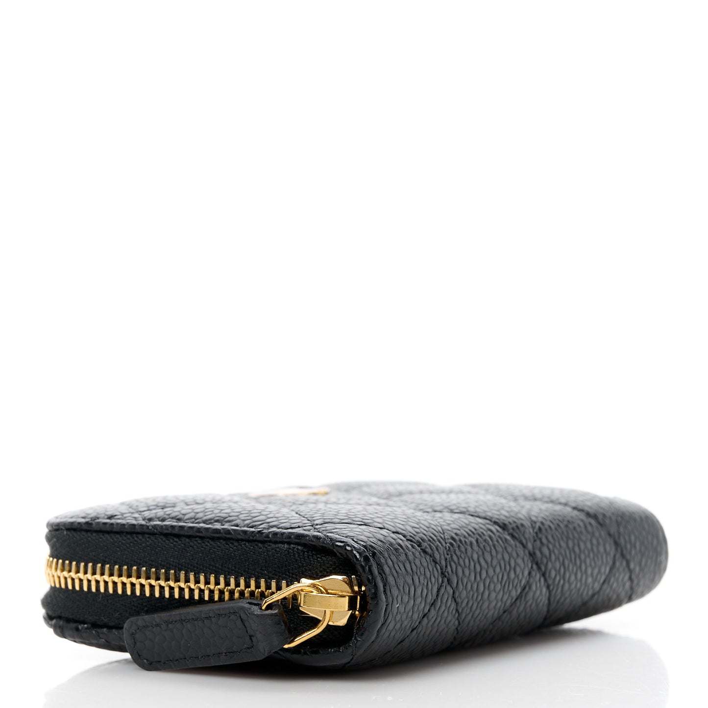 Caviar Quilted Classic Zipped Coin Purse Black