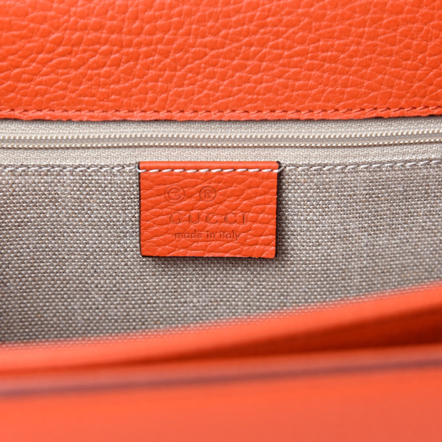 Dollar Calfskin Interlocking G Shoulder Bag Sun Orange