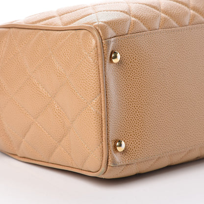 Chanel Caviar Quilted Large Bowler Bag Beige 20 of 21