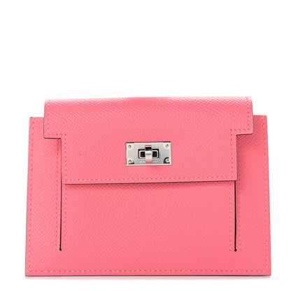 Hermes Epsom Kelly Pocket Compact Wallet Rose Azalee 1 of 7