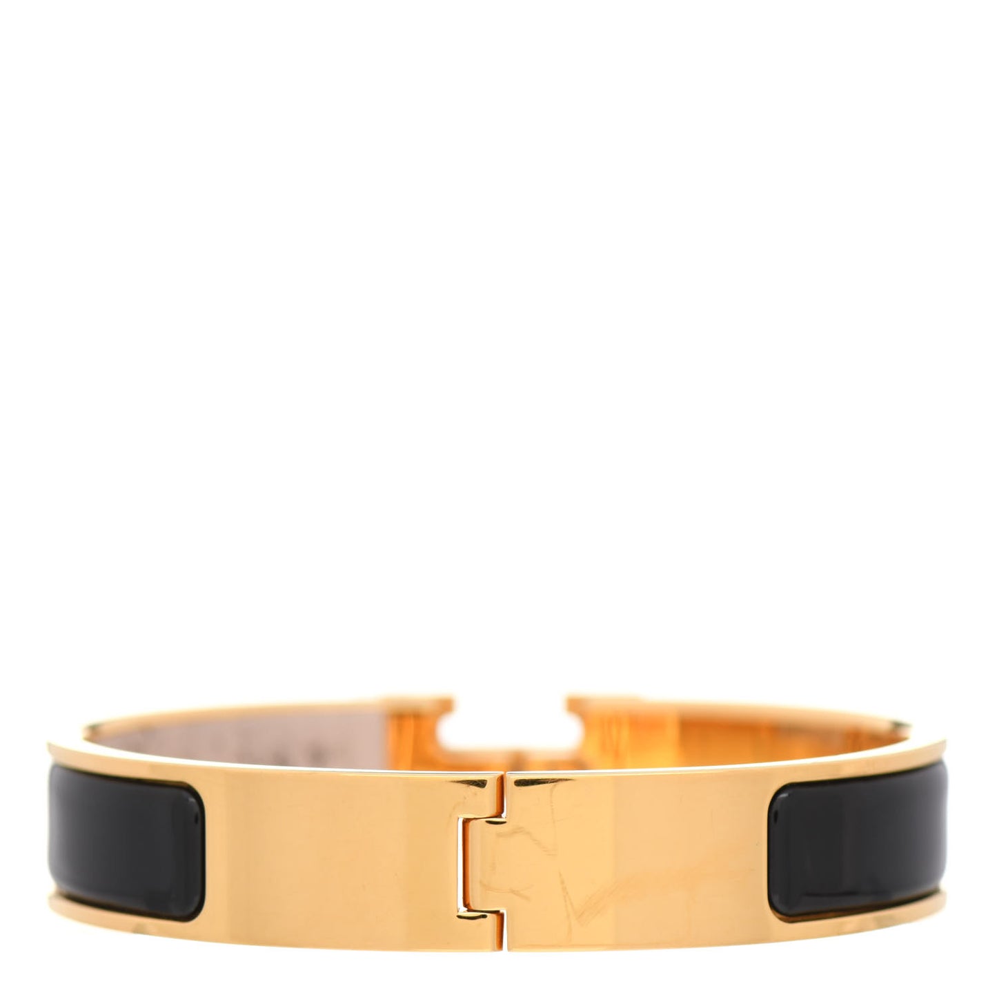 Enamel Narrow Clic Clac H Bracelet PM Black