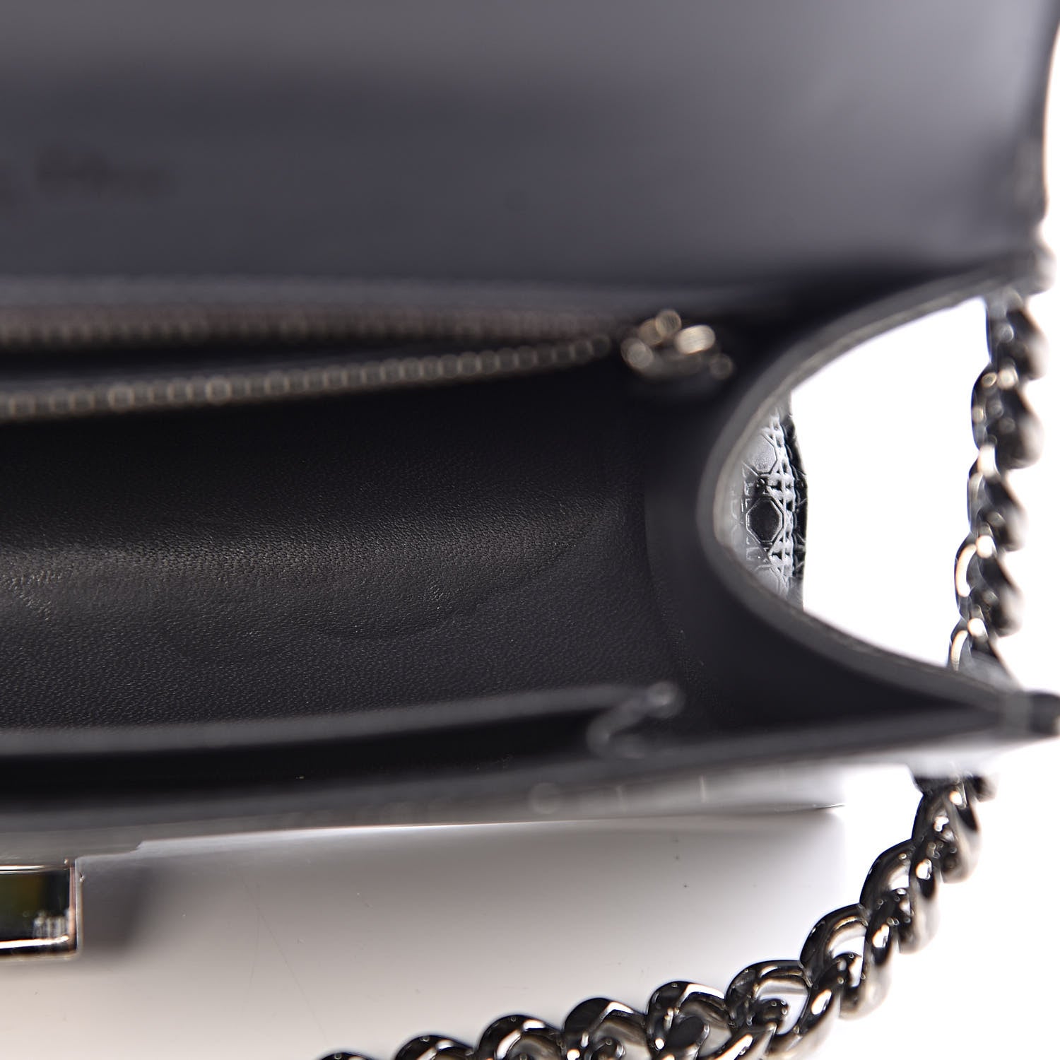 Christian Dior Metallic Patent Micro-Cannage Small Diorama Flap Bag Onyx Black 12 of 13