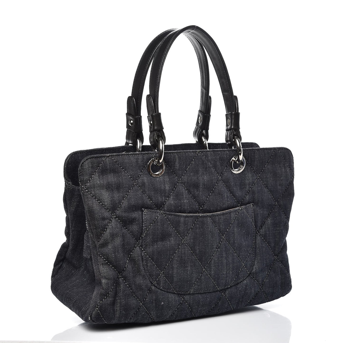 Denim Quilted Timeless Tote Dark Blue