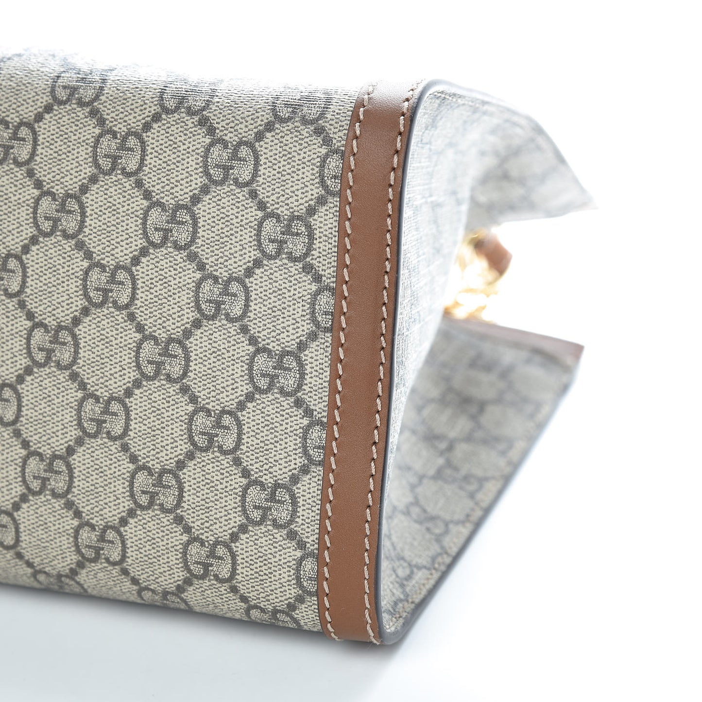 GG Supreme Monogram Medium Padlock Tote Beige Cuir
