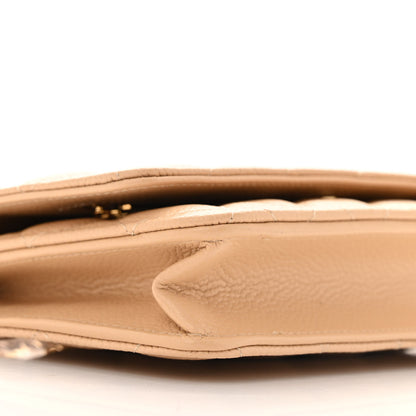 Chanel Caviar Quilted Wallet on Chain WOC Beige 10 of 15