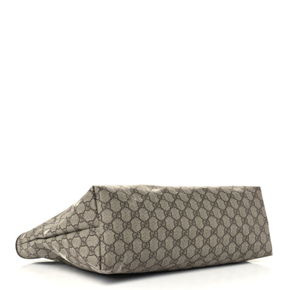 Gucci GG Supreme Monogram Medium Zippered Shopping Tote Dark Brown 4 of 12