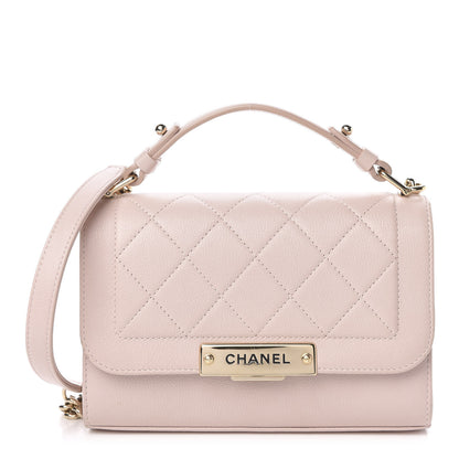 Chanel Grained Calfskin Quilted Small Label Click Flap Bag Pink 1 of 10