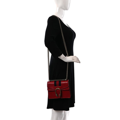 Gucci Textured Calfskin Web Mini Dionysus Shoulder Bag Hibiscus Red 2 of 9