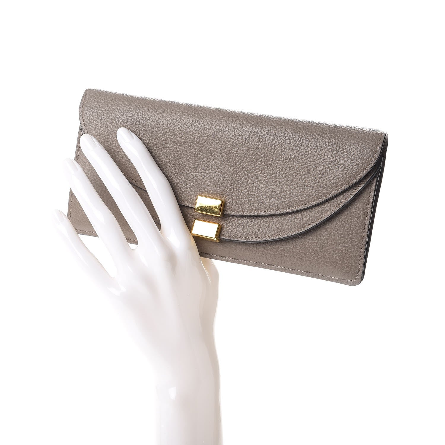 Chloe Calfskin Georgia Flap Wallet Motty Grey 2 of 8