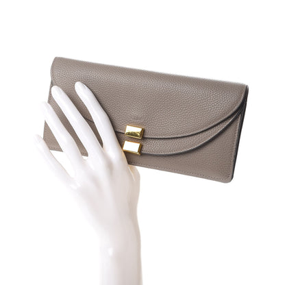 Chloe Calfskin Georgia Flap Wallet Motty Grey 2 of 8