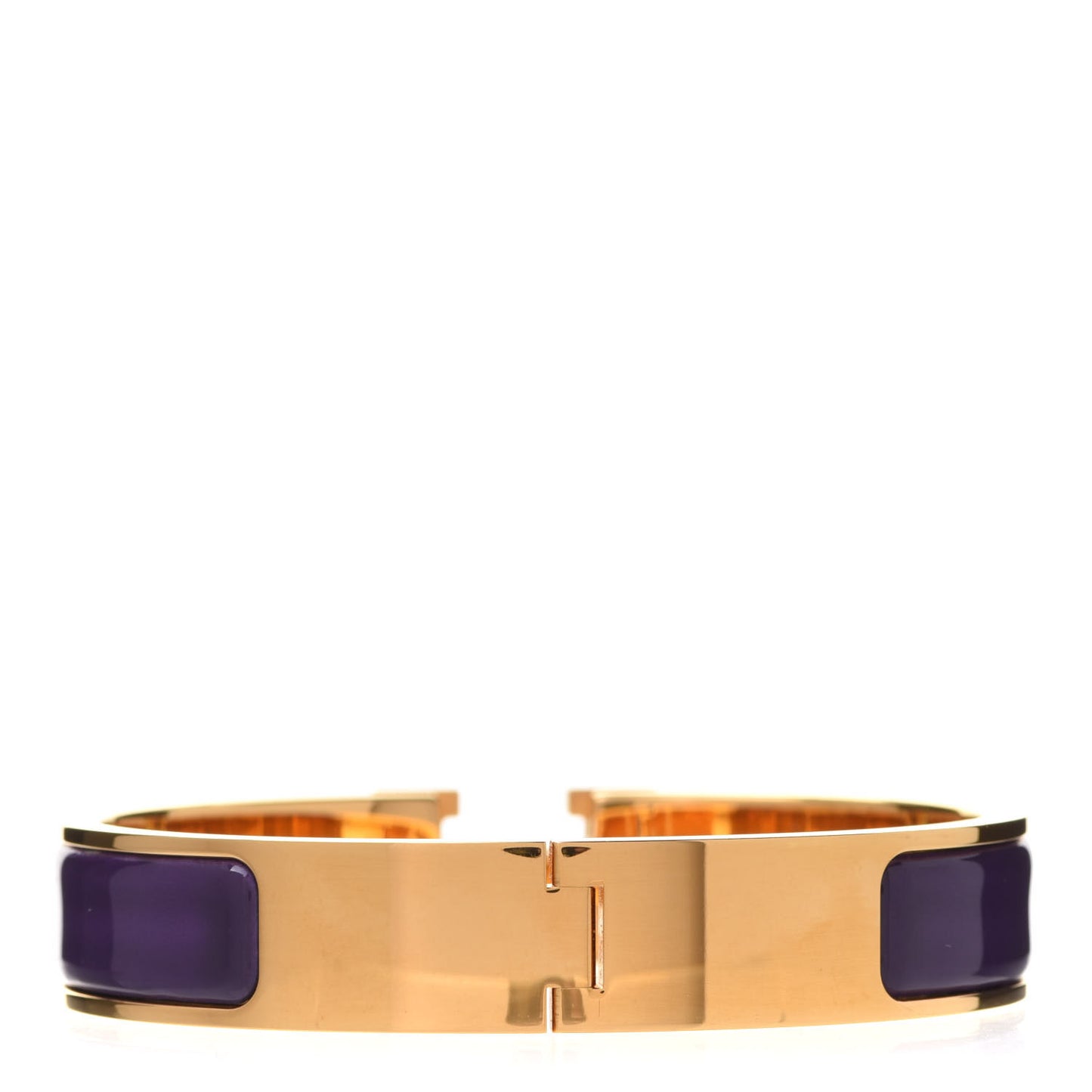 Enamel Narrow Clic Clac H Bracelet PM Pourpre