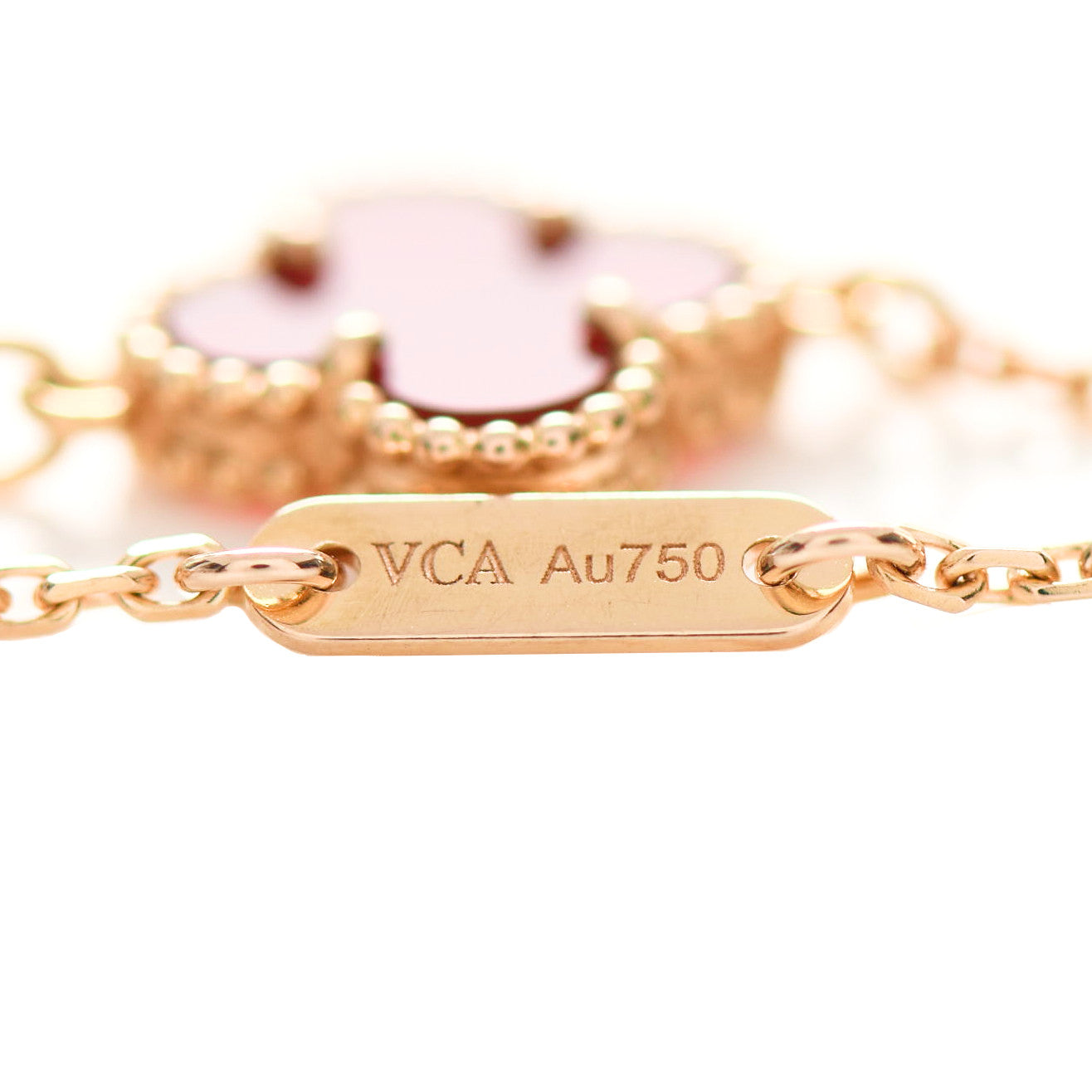 18K Rose Gold Carnelian Sweet Alhambra Bracelet