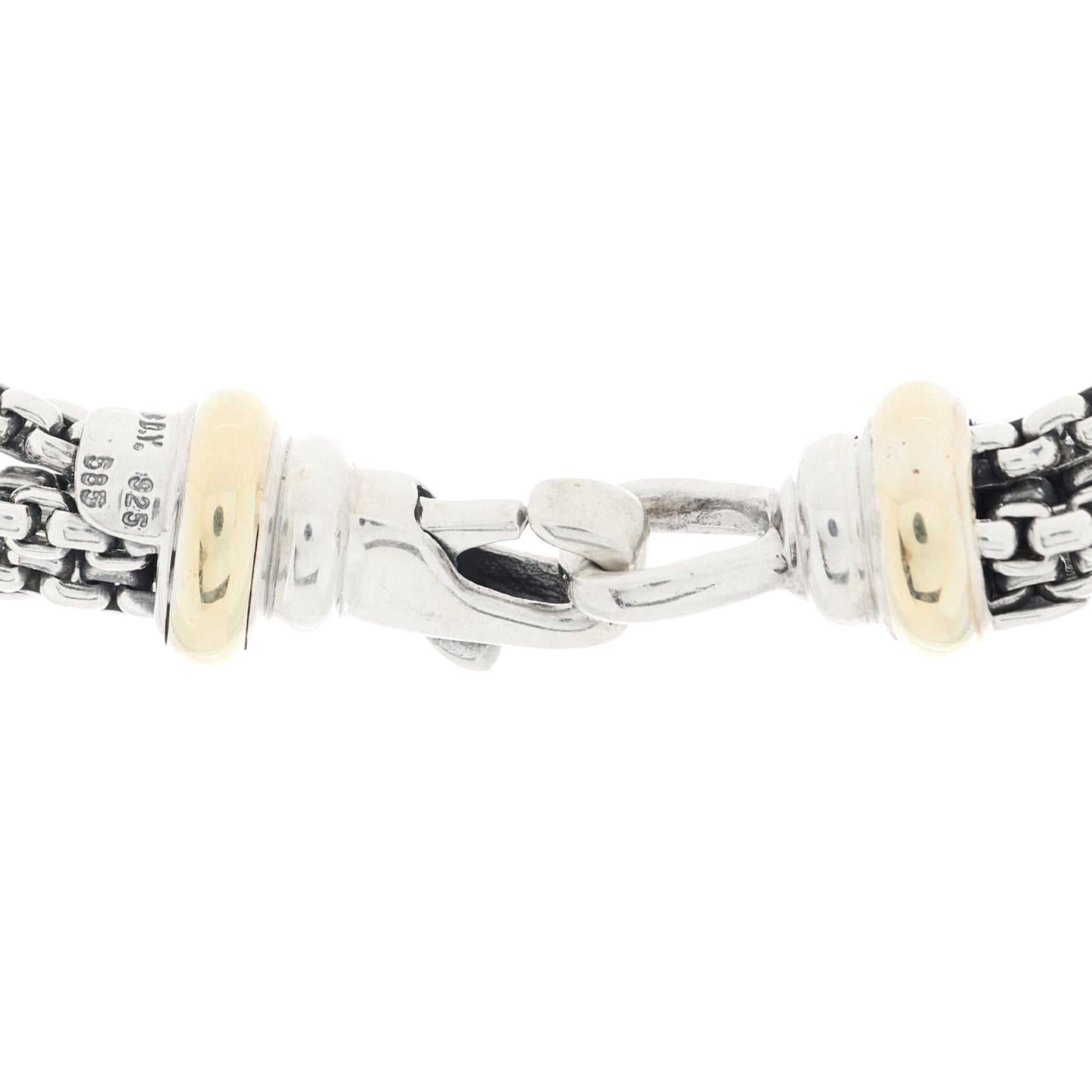 Sterling Silver 14K Yellow Gold Multi Box Chain Necklace