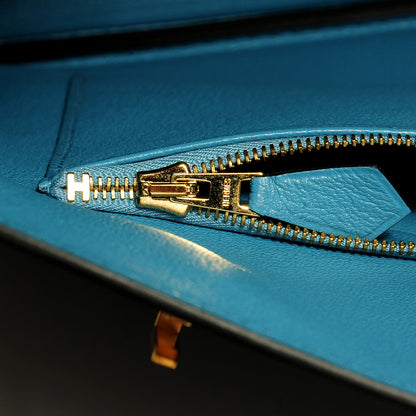 Hermes Epsom Horseshoe Bi-Color Birkin 40 Bleu Sapphire Blue Jean 7 of 27
