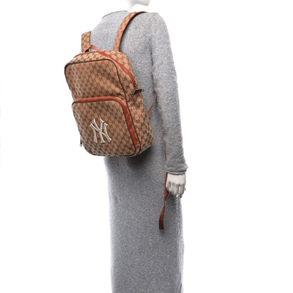 Gucci X MLB GG Monogram NY Yankees Medium Backpack Beige Ruggine Ivory 3 of 11