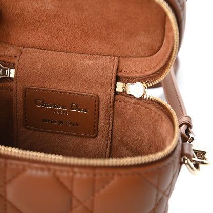 Christian Dior Lambskin Cannage Micro Lady Dior Vanity Case Cognac 8 of 11